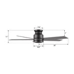 SANTANA 52 inch 5-Blade Flush Mount No Light Ceiling Fan Remote