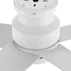 SANTANA 52 inch 5-Blade Flush Mount No Light Ceiling Fan Remote