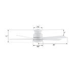 SANTANA 52 inch 5-Blade Flush Mount No Light Ceiling Fan Remote
