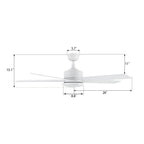 SANTANA 52 inch 5-Blade No Light Ceiling Fan with Remote