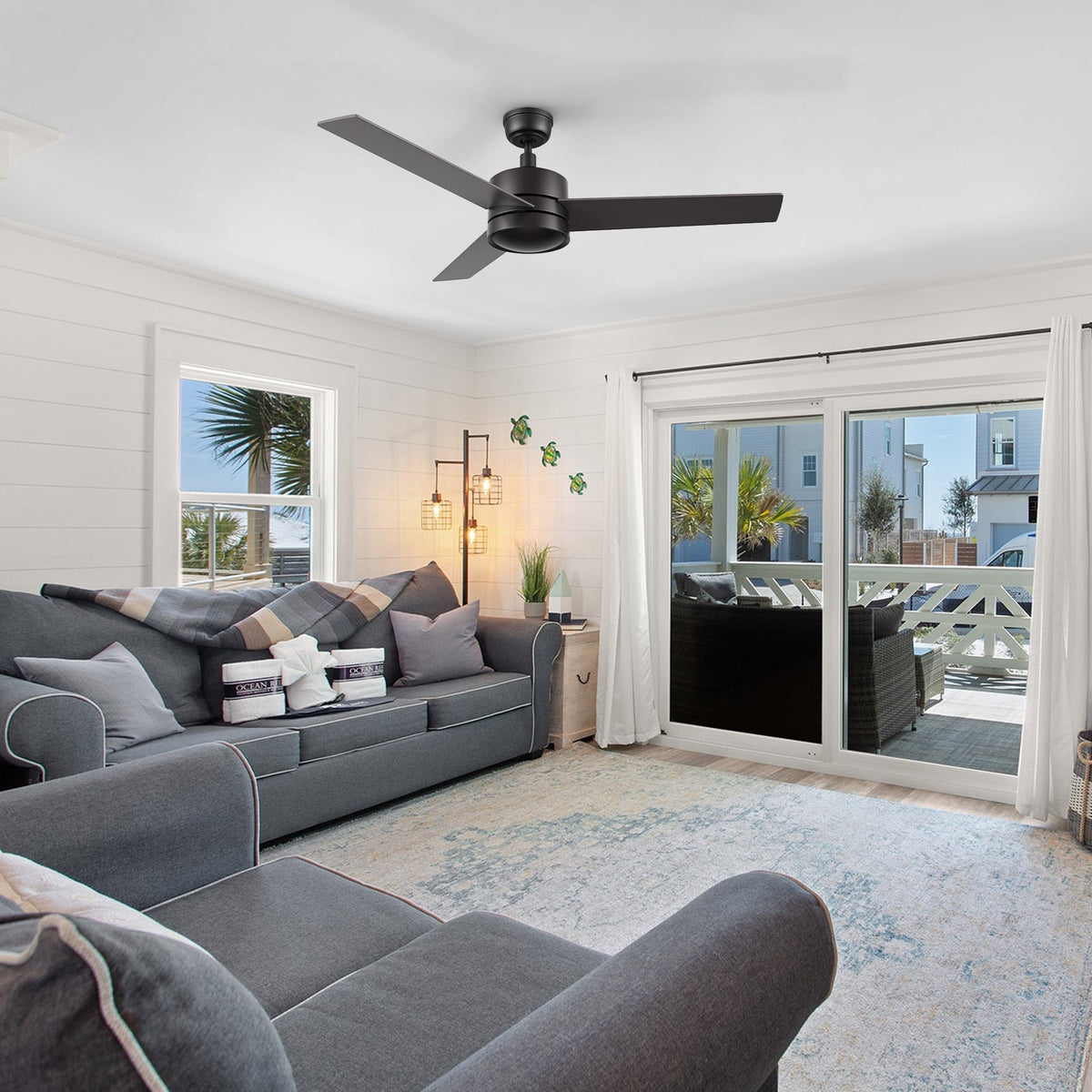 SANTANA 52 inch 3-Blade No Light Ceiling Fan with Wall Control
