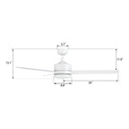 SANTANA 52 inch 3-Blade No Light Ceiling Fan with Wall Control