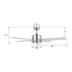 SANTANA 52 inch 4-Blade No Light Ceiling Fan with Wall Control
