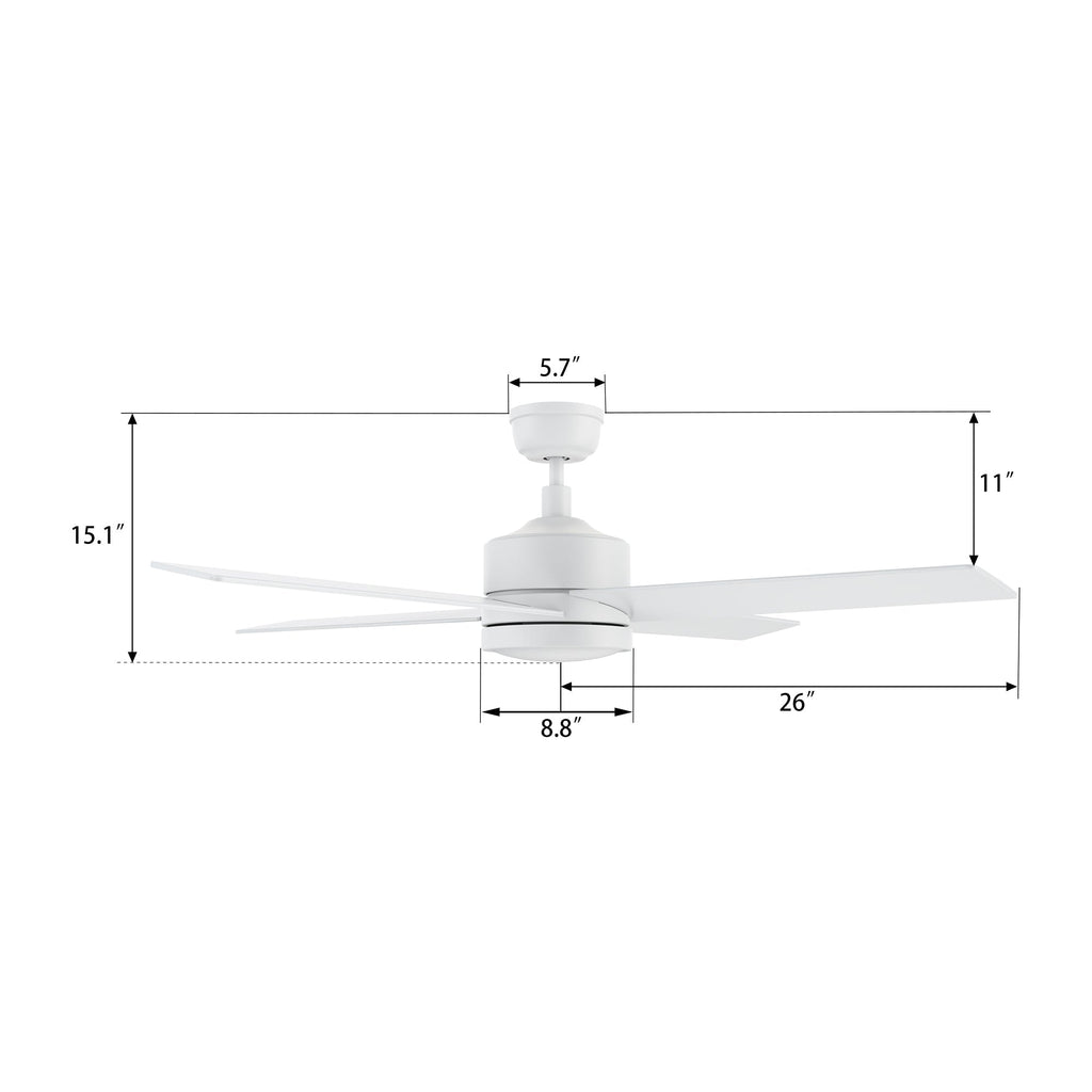SANTANA 52 inch 4-Blade No Light Ceiling Fan with Wall Control