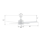 SANTANA 52 inch 4-Blade No Light Ceiling Fan with Wall Control