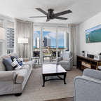 SANTANA 52 inch 5-Blade Flush Mount No Light Ceiling Fan with Wall Control
