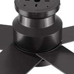 SANTANA 52 inch 5-Blade Flush Mount No Light Ceiling Fan with Wall Control