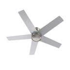 SANTANA 52 inch 5-Blade Flush Mount No Light Ceiling Fan with Wall Control