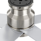 SANTANA 52 inch 5-Blade Flush Mount No Light Ceiling Fan with Wall Control