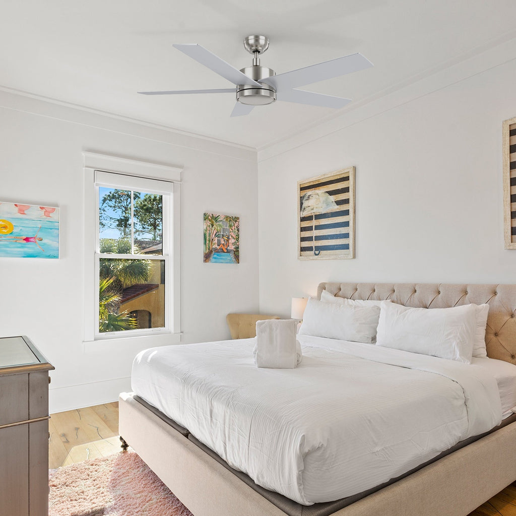 SANTANA 52 inch 5-Blade No Light Ceiling Fan with Wall Control