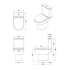 Regal Compact Rimless Close Coupled Toilet with Cistern & Seat - White
