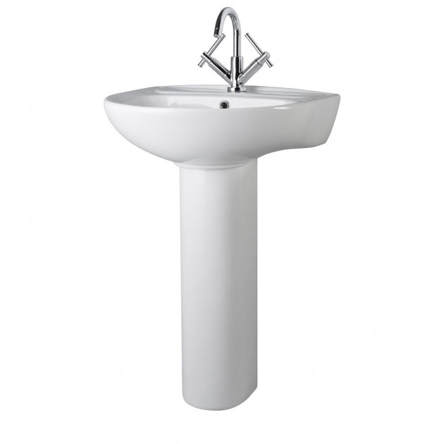 Sydney Basin with Full Pedestal - 550mm Wide - 1 or 2 TH - White