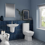 Line Basin with Pedestal - 1 TH - White