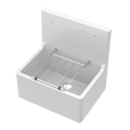 Inspire Single Bowl Traditional Cleaner Sink With Grid, Wall Bracket And Backsplash - White
