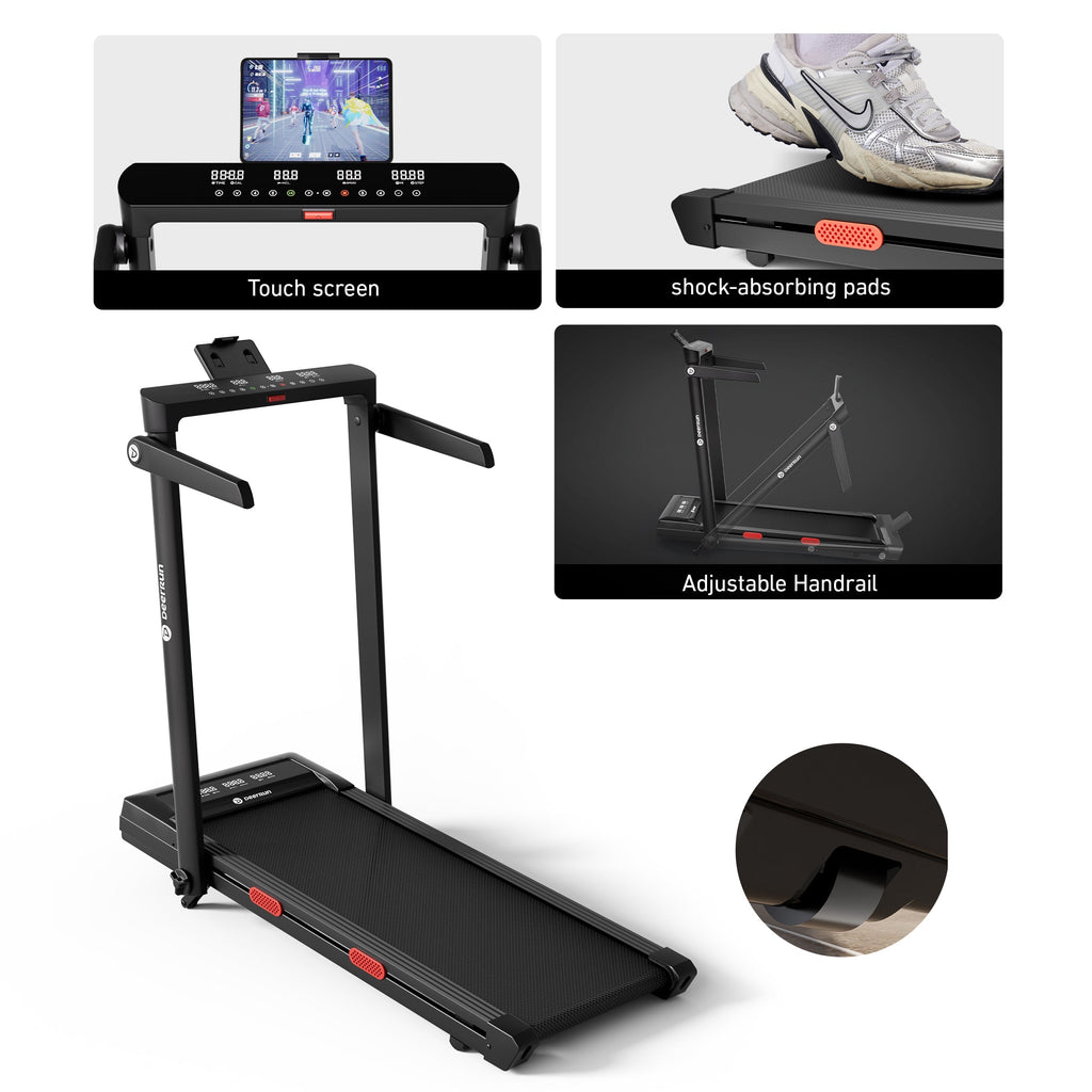 DeerRun Z10 Pro Muse Type 2 in 1 Foldable Treadmill with Remote Control, 12% Auto Incline