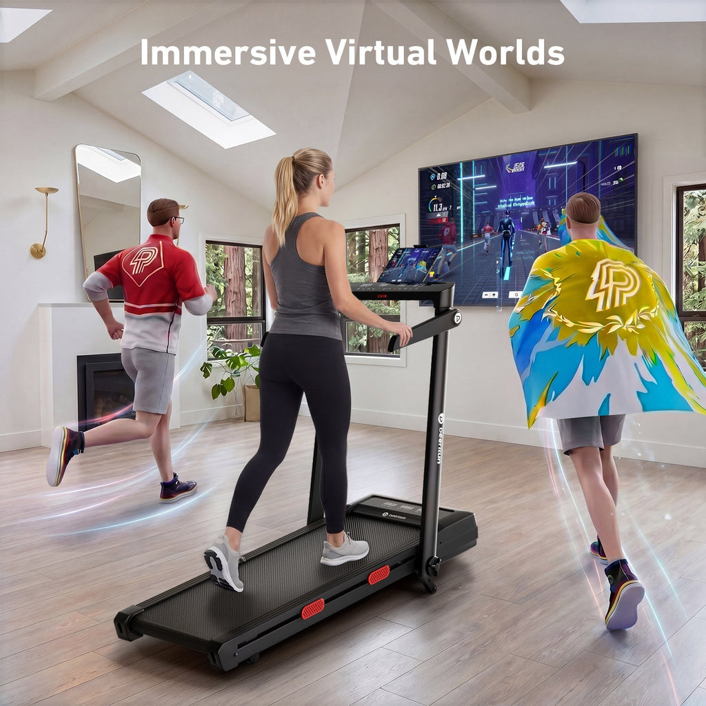 DeerRun Z10 Pro Muse Type 2 in 1 Foldable Treadmill with Remote Control, 12% Auto Incline