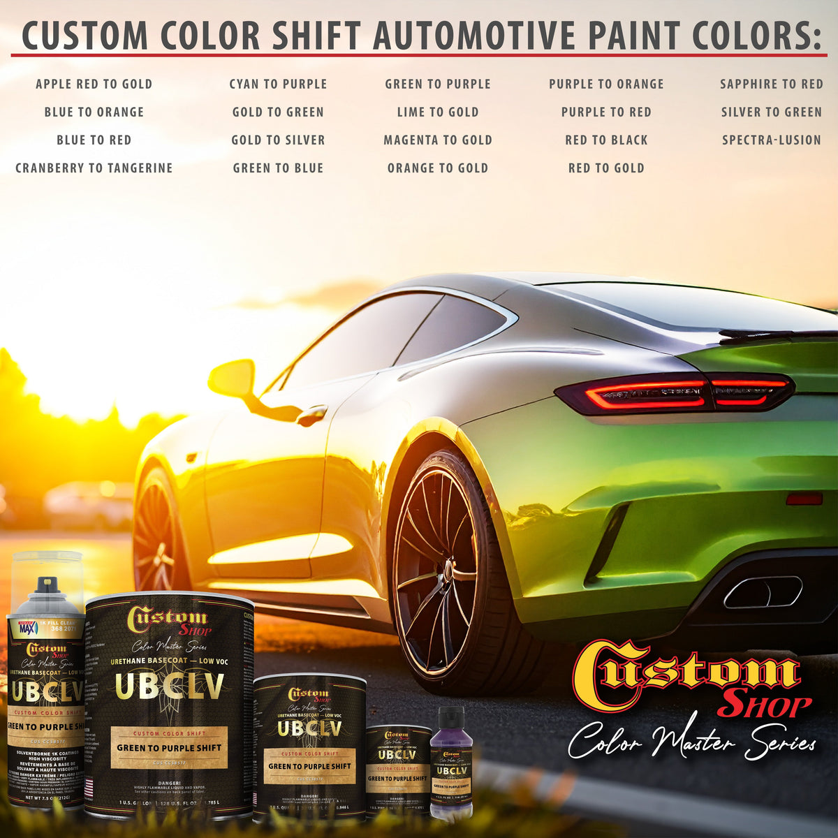 CCS Custom Color Shift Automotive Paint - Green to Purple Shifting Effect - Spray Can