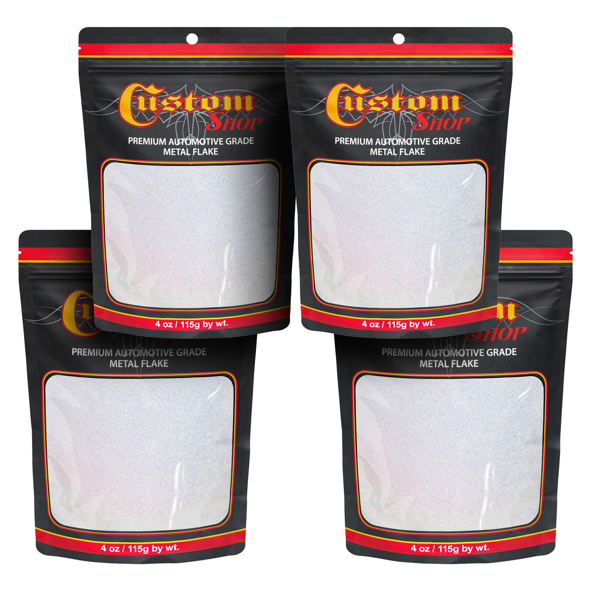Silver to Rainbow- 4 ounces of Holographic Large Metal Flake .025" 625 Micron Size - Premium Automotive Grade Flake, UV, Fade & Solvent Resistant