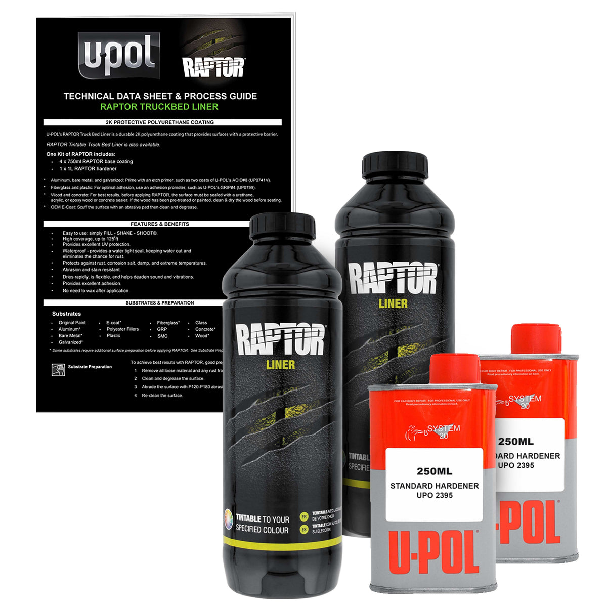 Raptor Tintable Urethane Spray-On Truck Bed Liner Kit, 2 Quart Kit