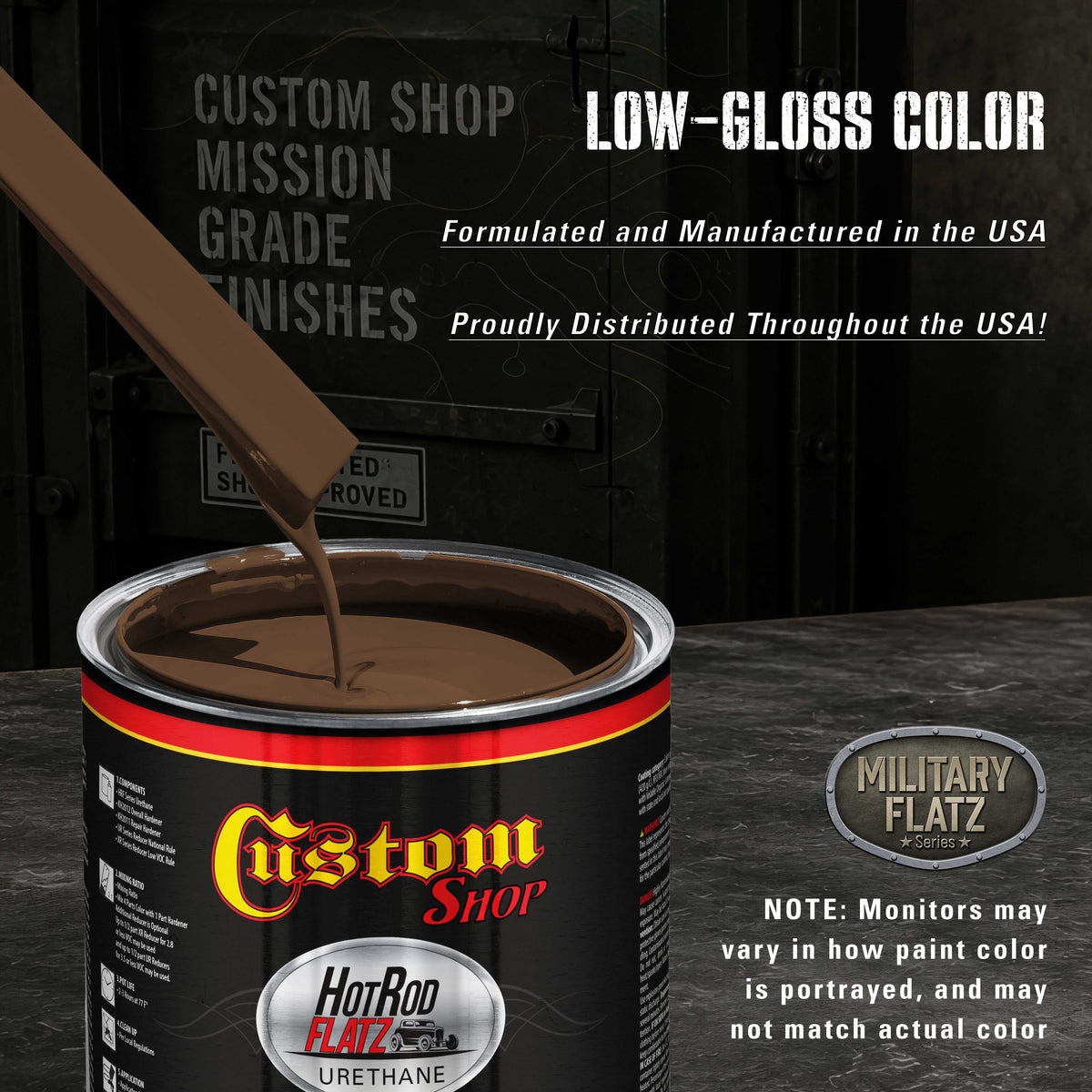 Military Flatz 595-33105 Field Drab - 2K Urethane Flat Automotive Paint - Gallon Kit
