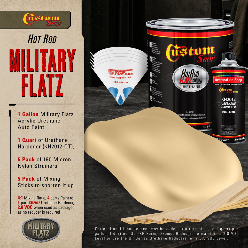 Military Flatz 595-33446 Desert Tan - 2K Urethane Flat Automotive Paint - Gallon Kit