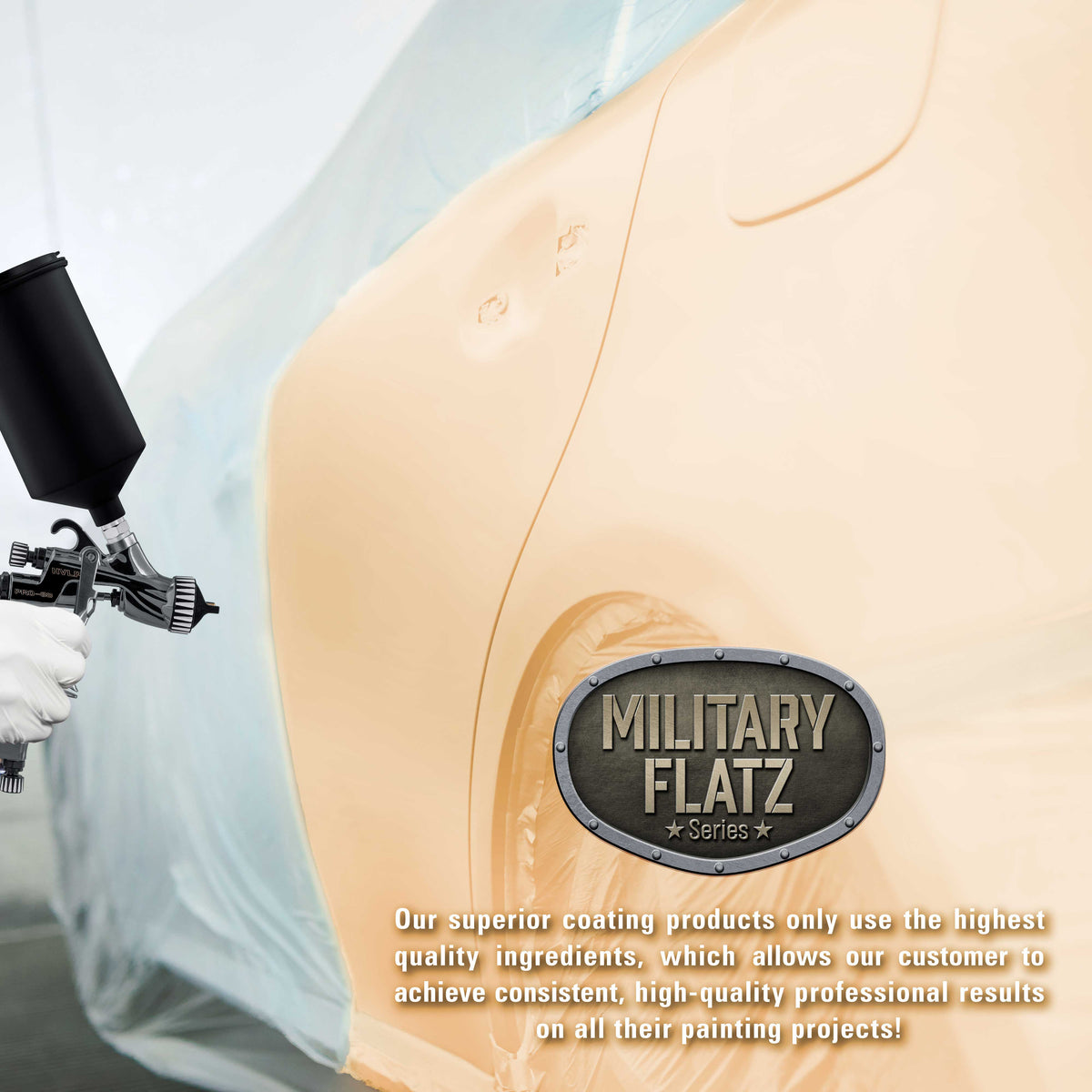 Military Flatz 595-33690 Field Tan - 2K Urethane Flat Automotive Paint - Gallon Kit