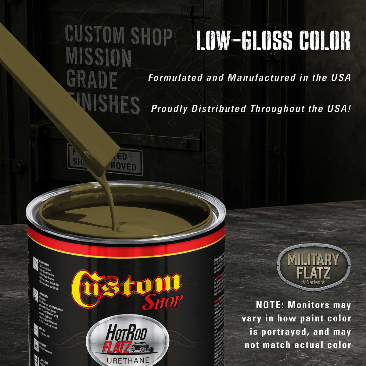 Military Flatz 595-34089 Olive Green - 2K Urethane Flat Automotive Paint - Gallon Kit