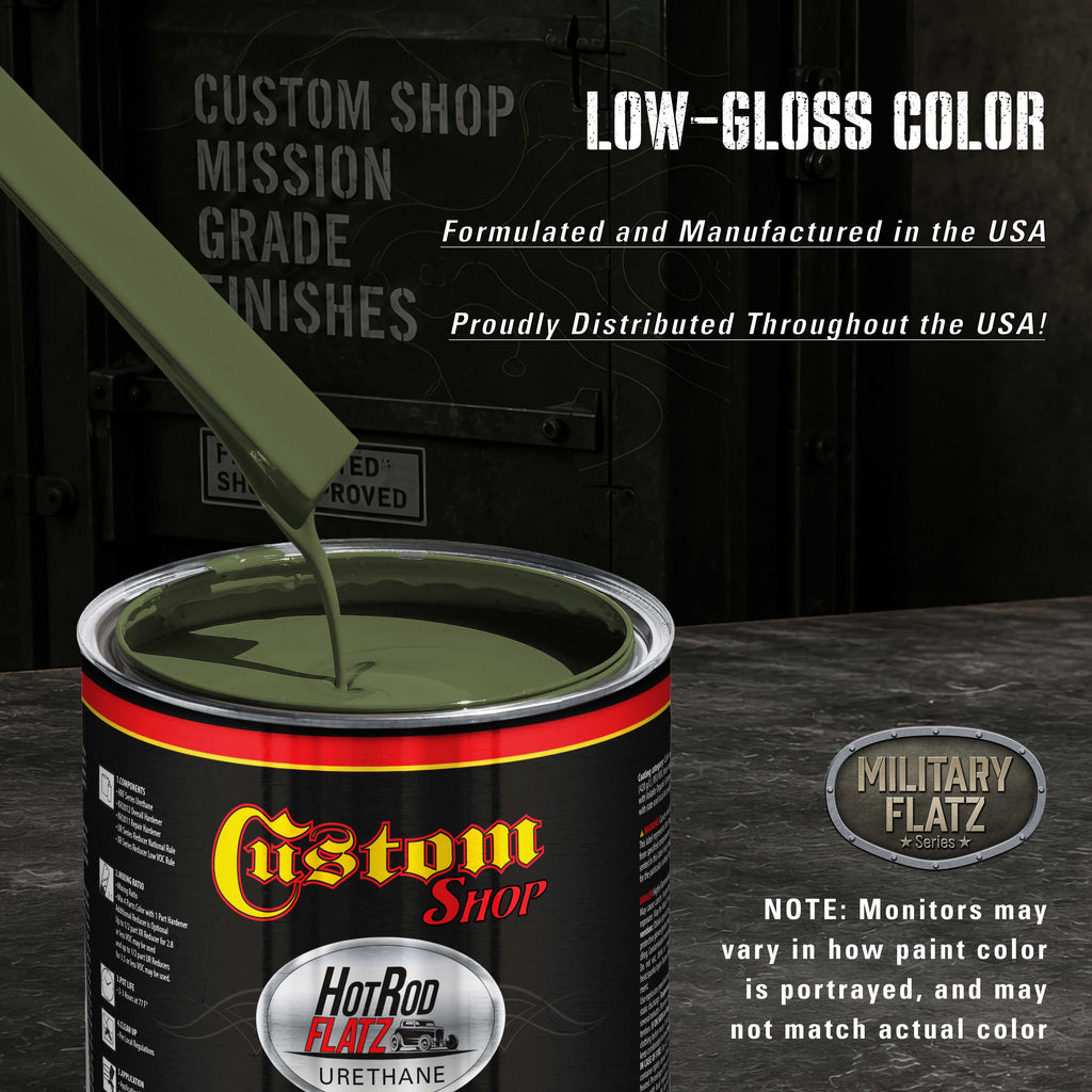 Military Flatz 595-34128 Woodland Green - 2K Urethane Flat Automotive Paint - Gallon Kit