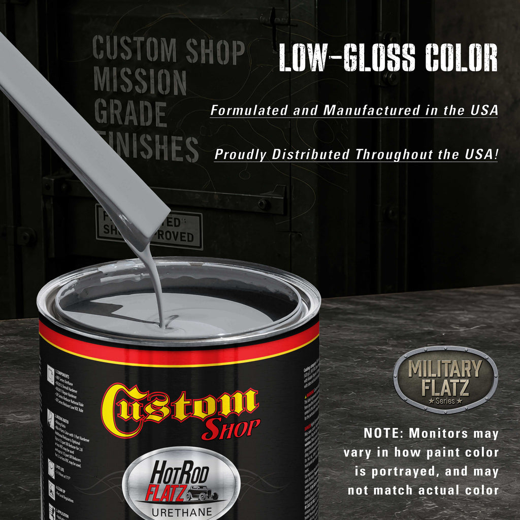 Military Flatz 595-36300 Aircraft Gray - 2K Urethane Flat Automotive Paint - Quart Kit