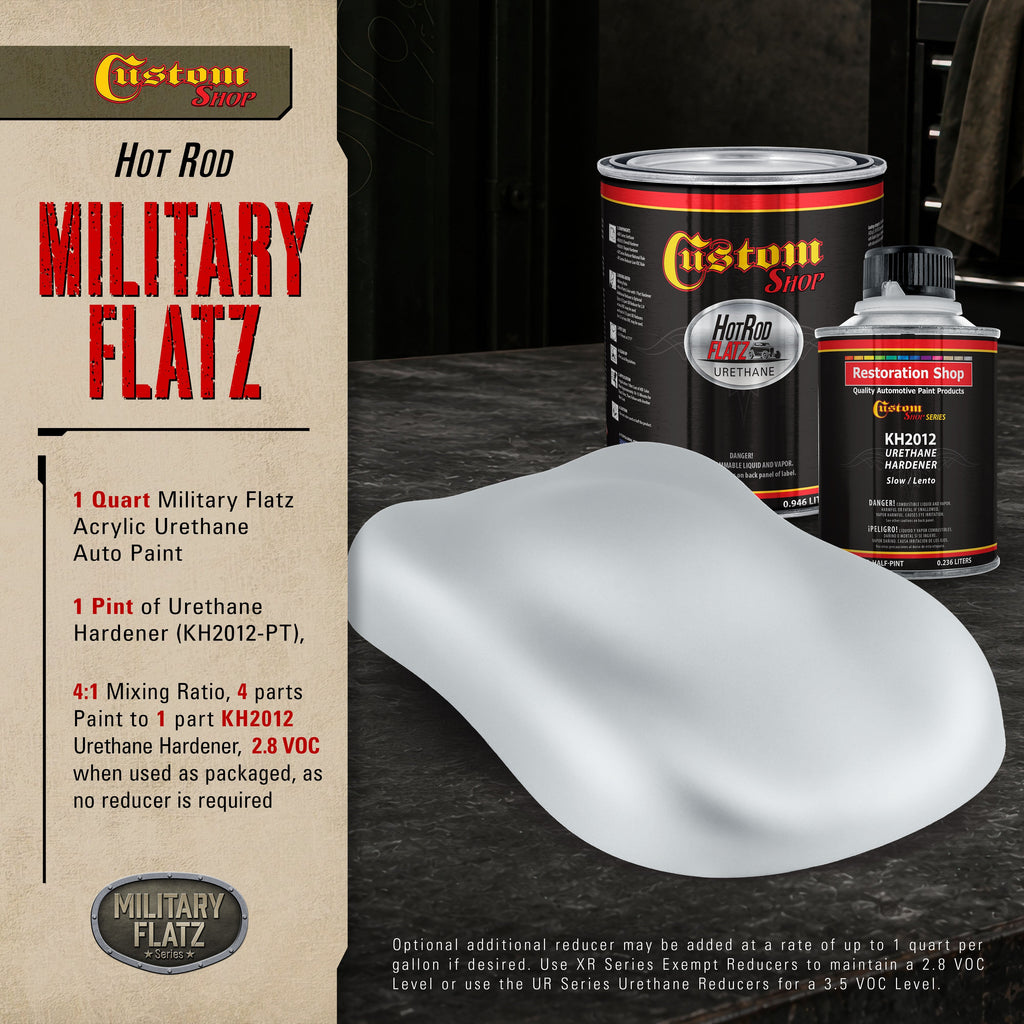 Military Flatz 595-36473 Air Force Gray - 2K Urethane Flat Automotive Paint - Quart Kit