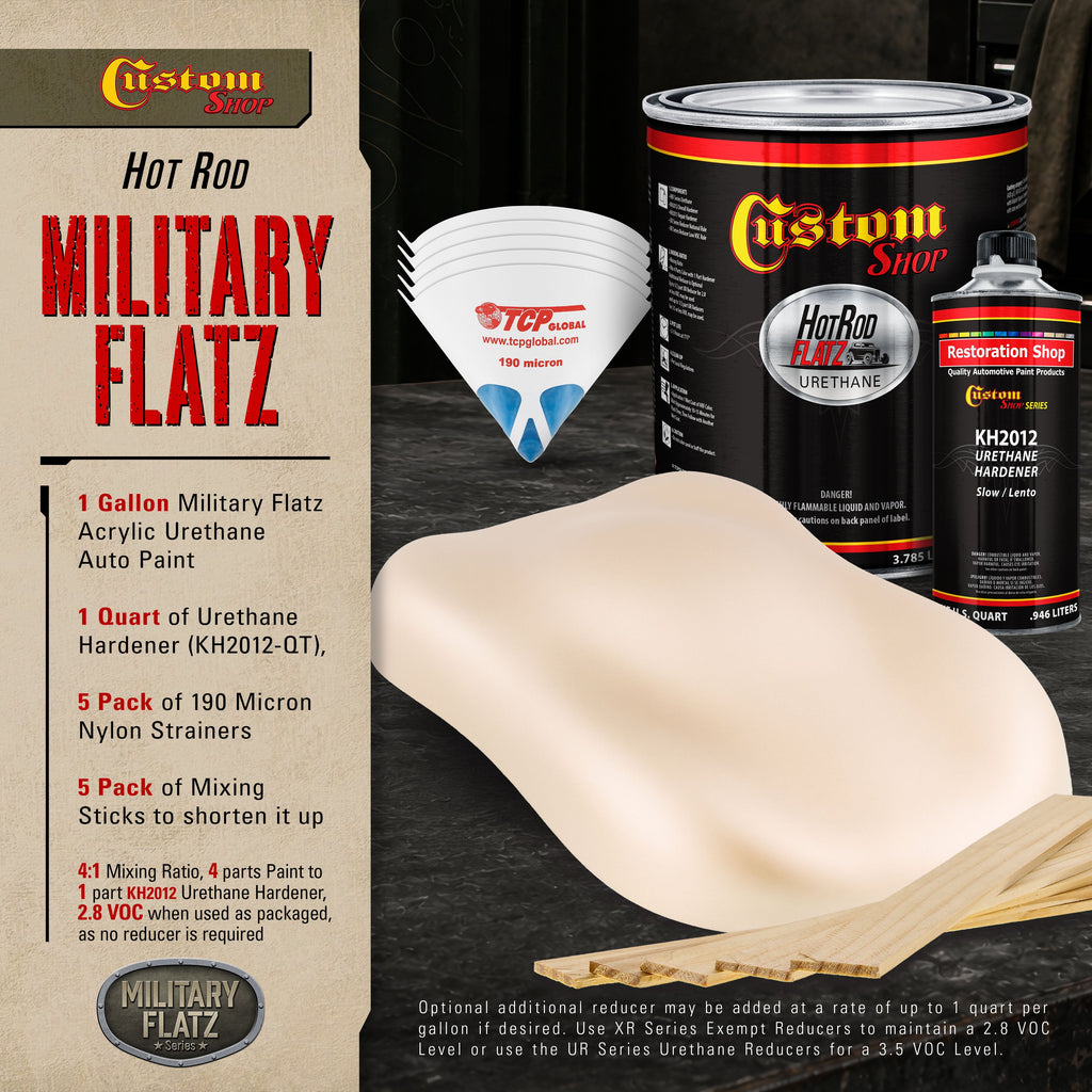 Military Flatz 595-36521 Frost Beige - 2K Urethane Flat Automotive Paint - Gallon Kit