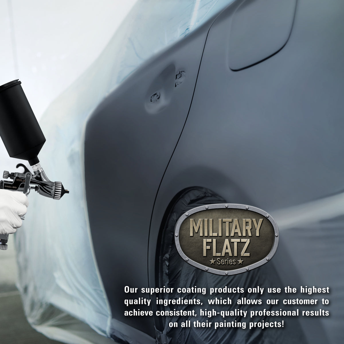 Military Flatz 595-25045 Insignia Blue - 2K Urethane Flat Automotive Paint - Gallon