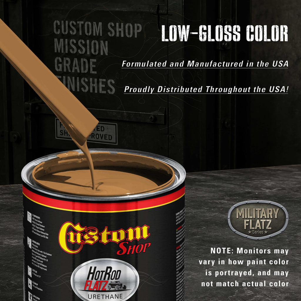 Military Flatz 595-30257 Earth Yellow - 2K Urethane Flat Automotive Paint - Quart