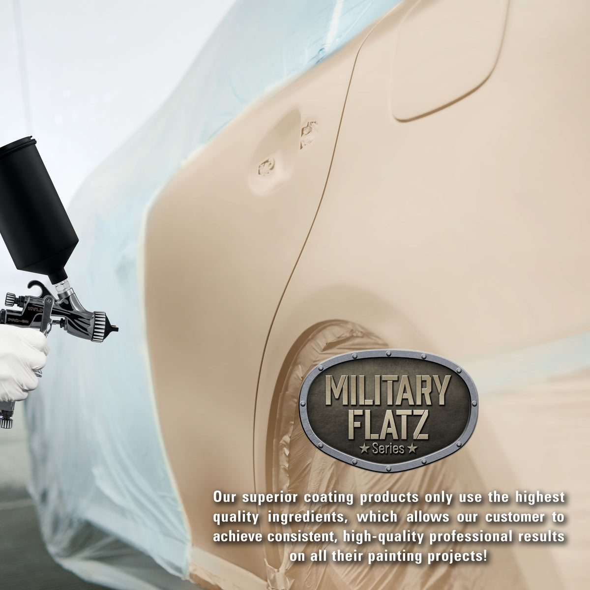 Military Flatz 595-33510 Sandstone - 2K Urethane Flat Automotive Paint - Quart