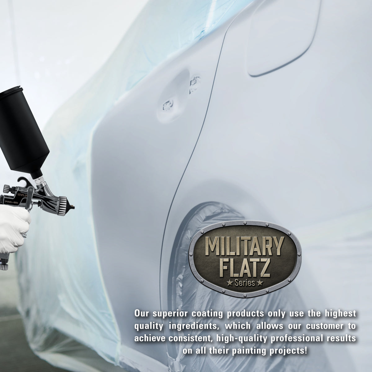 Military Flatz 595-36375 Light Gray - 2K Urethane Flat Automotive Paint - 2K Aerosol