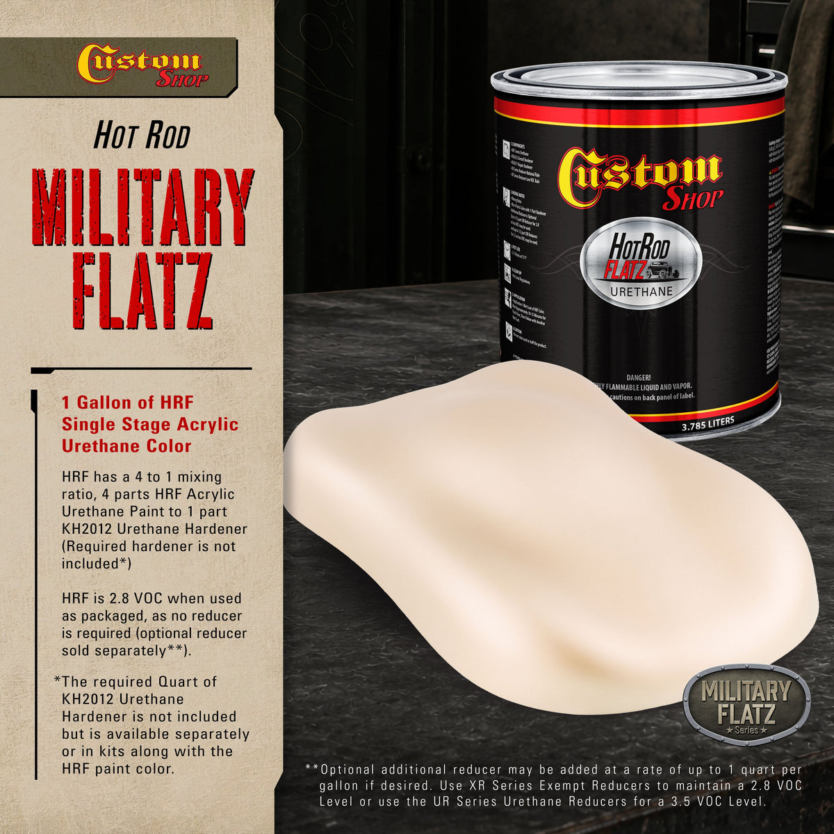 Military Flatz 595-36521 Frost Beige - 2K Urethane Flat Automotive Paint - Gallon