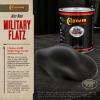 Military Flatz 595-37030 Black - 2K Urethane Flat Automotive Paint - Gallon