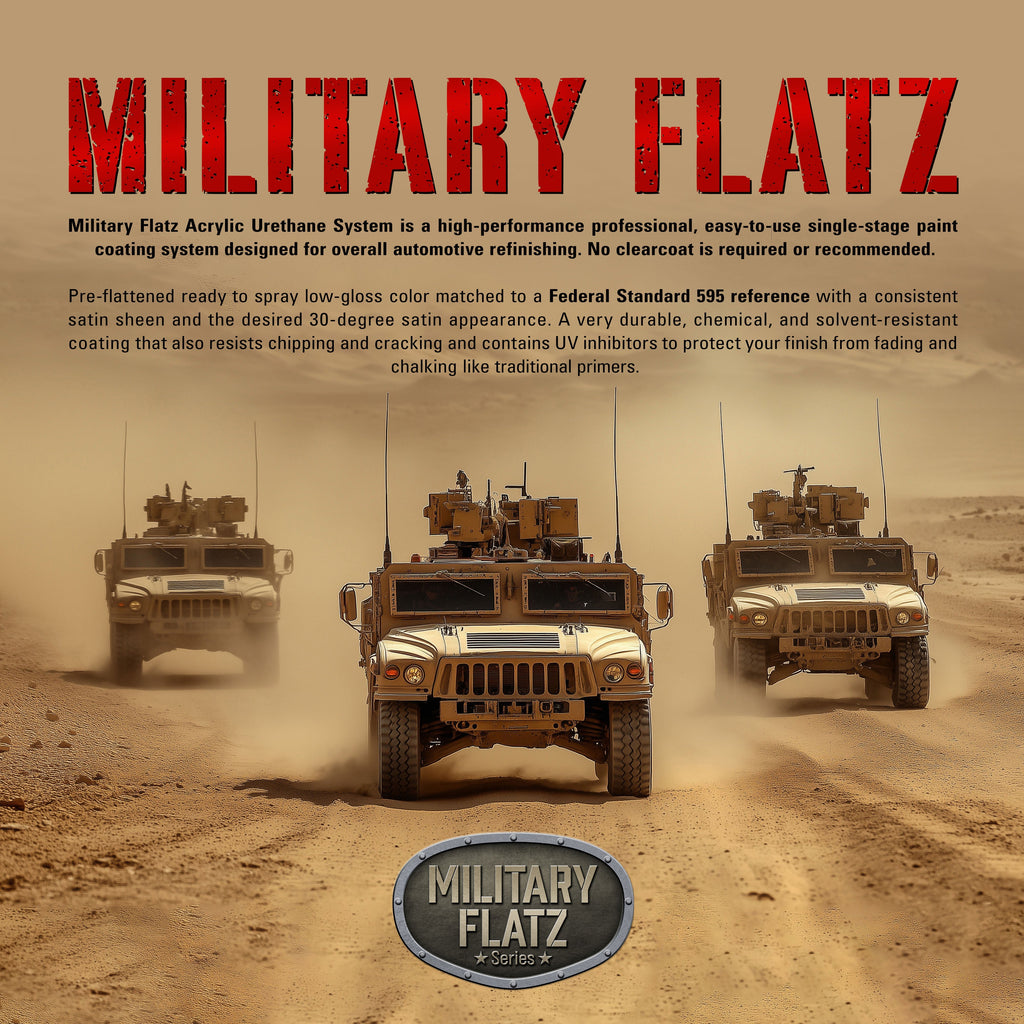 Military Flatz 595-37030 Black - 2K Urethane Flat Automotive Paint - Gallon