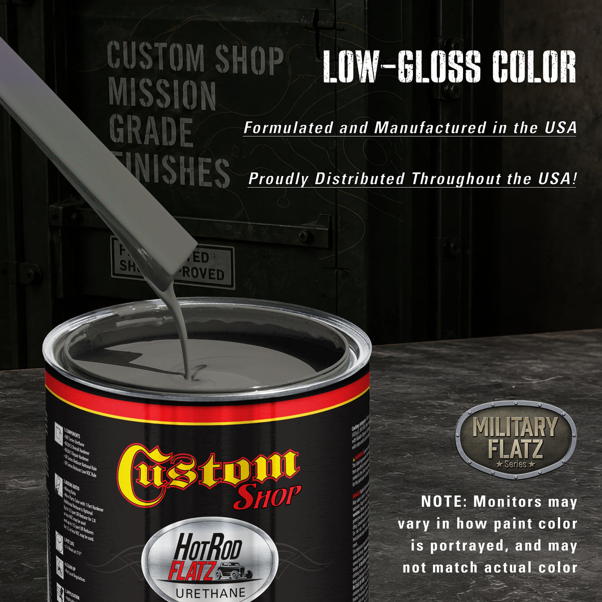 Military Flatz 595-37030 Black - 2K Urethane Flat Automotive Paint - Gallon