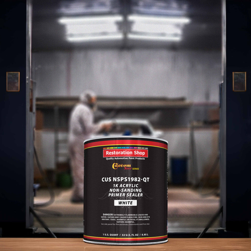 Premium 1K Acrylic Non-Sanding Primer Sealer Paint, Color White, 1 Quart - Fast Drying, Ready-To-Spray, Apply Over Automotive Primer Surfacers