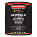 Premium 1K Acrylic Non-Sanding Primer Sealer Paint, Color White, 1 Quart - Fast Drying, Ready-To-Spray, Apply Over Automotive Primer Surfacers