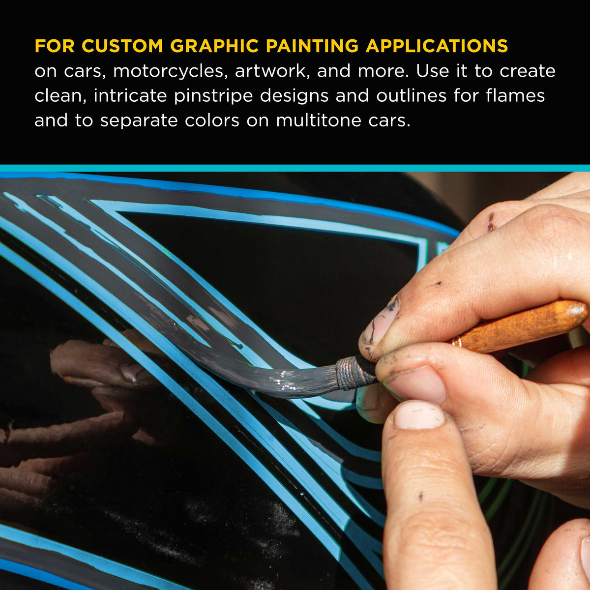 Vinyl Fineline Pinstripe Tape, Blue 1/2" x 36 Yard Roll - Create Sharp Graphic Design Curves, Mask Fine Lines, Conformable Paint Masking Striping