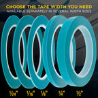 Vinyl Fineline Pinstripe Tape, Blue 1/16" x 36 Yard Roll - Create Sharp Graphic Design Curves, Mask Fine Lines, Conformable Paint Masking Striping