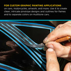 Vinyl Fineline Pinstripe Tape, Blue 1/8" x 36 Yard Roll - Create Sharp Graphic Design Curves, Mask Fine Lines, Conformable Paint Masking Striping