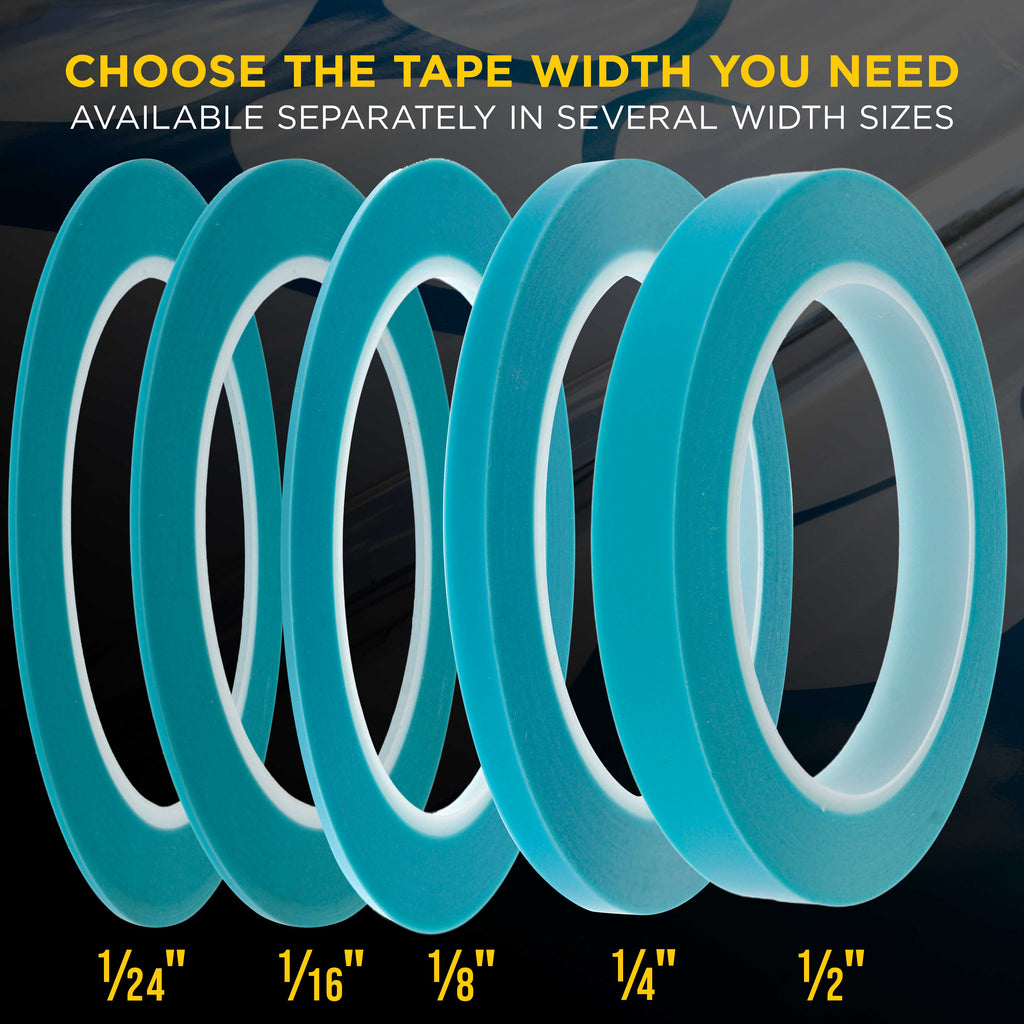 Vinyl Fineline Pinstripe Tape, Blue 1/24" x 36 Yard Roll - Create Sharp Graphic Design Curves, Mask Fine Lines, Conformable Paint Masking Striping