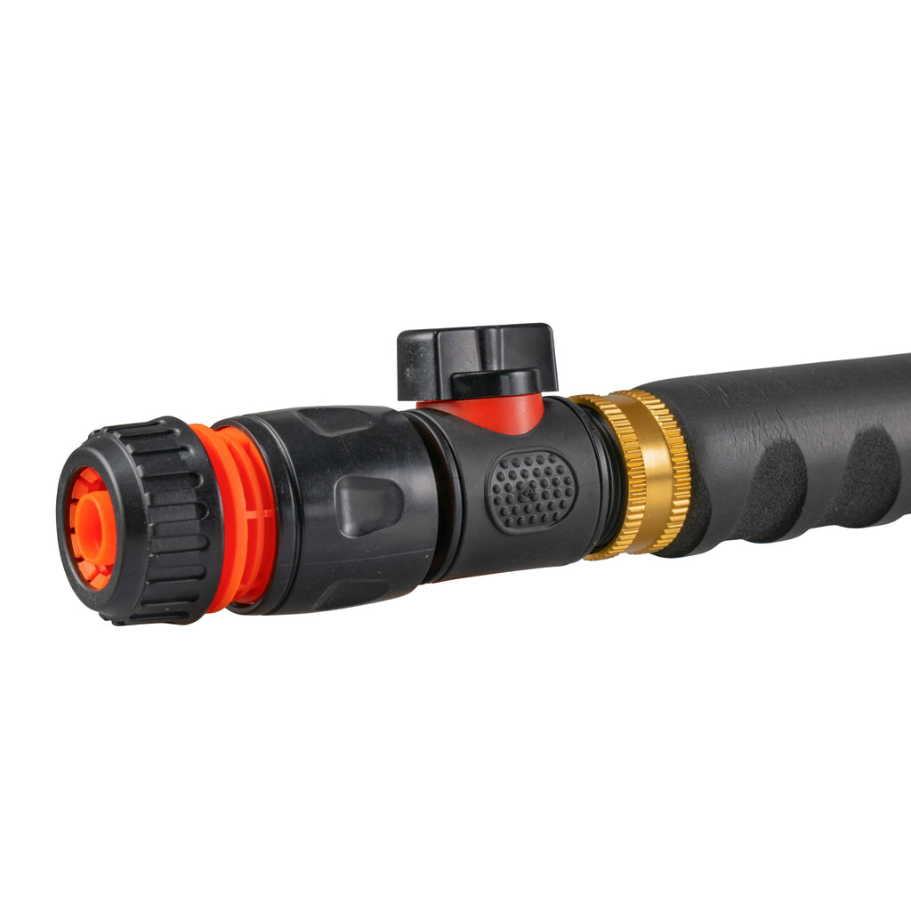 50cm Garden Watering Lance with Quick Connect Valve (Black) and Hose Connector