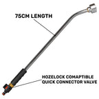 75cm Garden Watering Lance with Quick Connect Valve (Black)