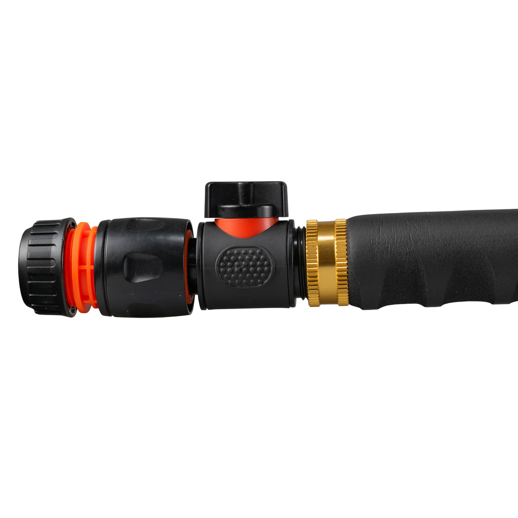 75cm Garden Watering Lance with Quick Connect Valve (Black) and Hose Connector