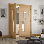 Cadiz Oak Prefinished Glazed Internal Door - All Sizes