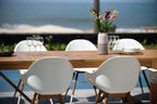 Leyland 9-Piece Weather-Resistant Outdoor Teak Dining Set with Armchairs